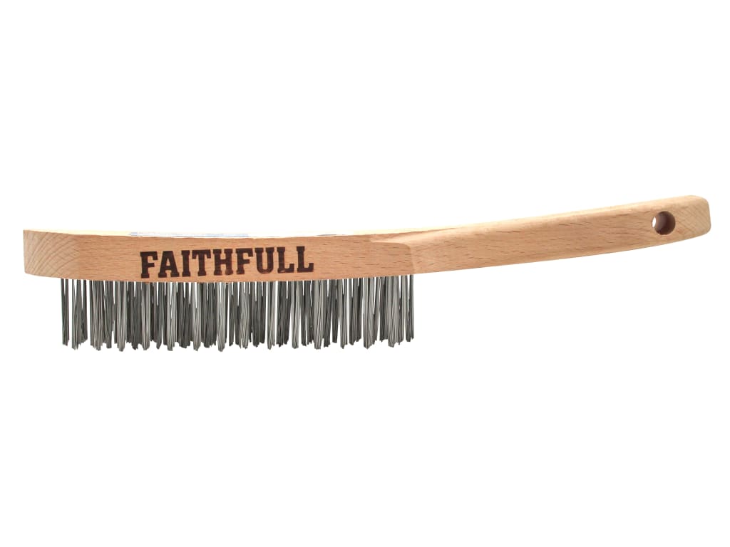 Heavy-Duty Stainless Steel Scratch Brush, 4 Row                                 