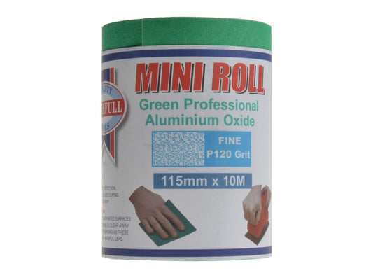 Aluminium Oxide Sanding Paper Roll Green 115mm x 10m 120G                       