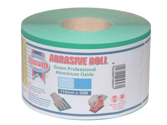 Aluminium Oxide Sanding Paper Roll Green 115mm x 50m 40G                        