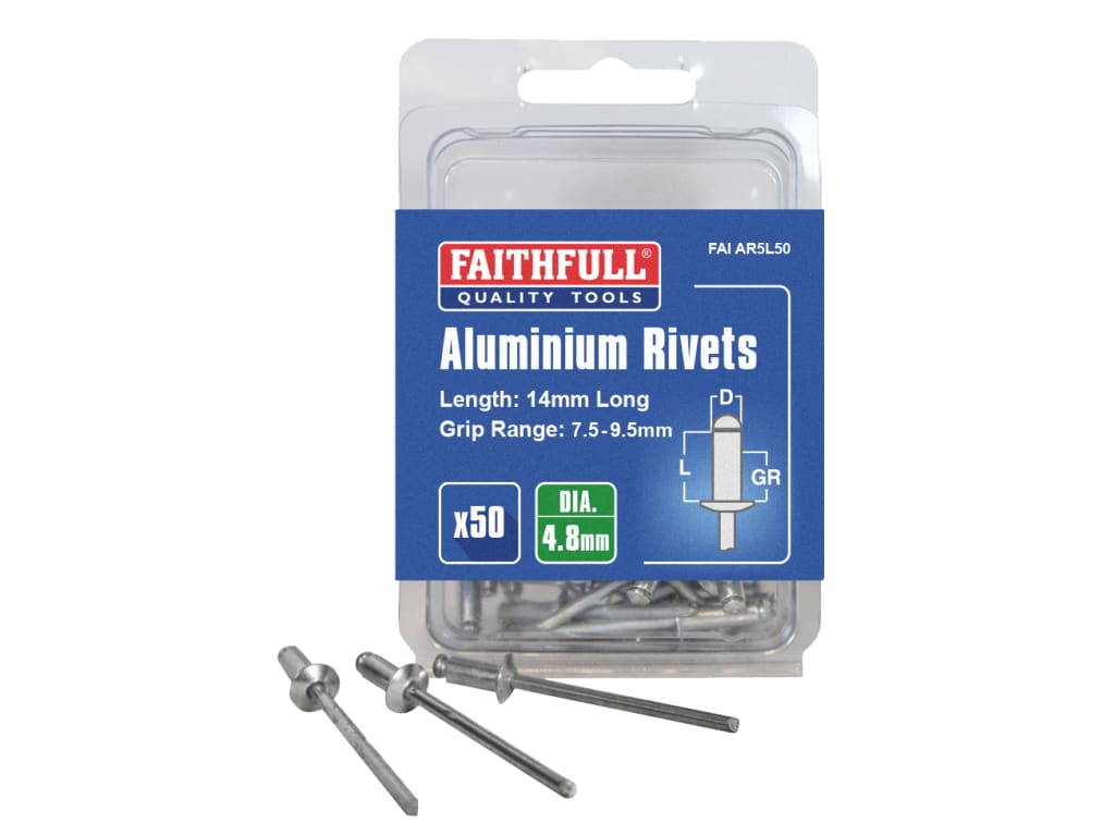 Aluminium Rivets 4.8 x 14mm Long Pre-Pack of 50                                 