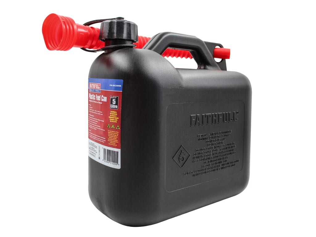 Plastic Fuel Can Black 5 litre                                                  