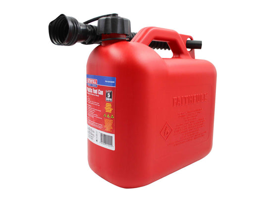 Plastic Fuel Can Red 5 litre                                                    