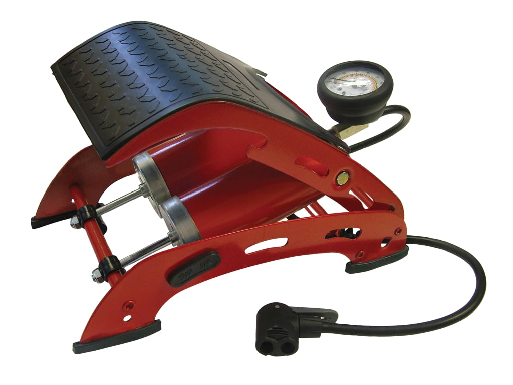 Foot Pump Double Cylinder with Gauge                                            