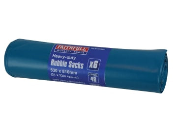 Blue Heavy-Duty Rubble Sacks (Roll 6)                                           