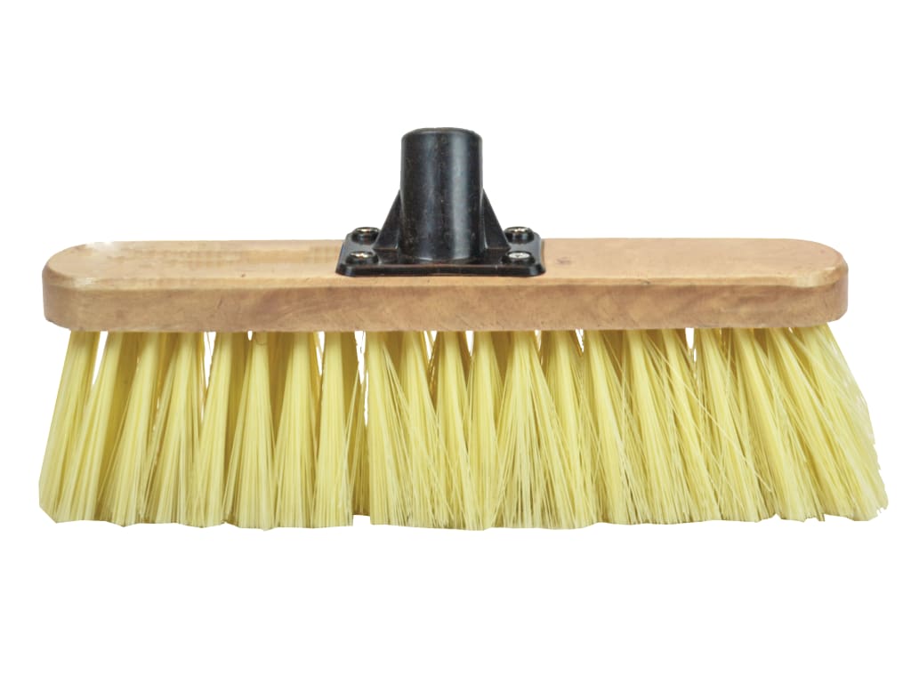 Soft Cream PVC Bristle Broom Head 300mm (12in) Threaded Socket                  