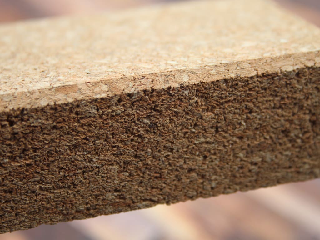 Close-up of a concrete block with a textured surface