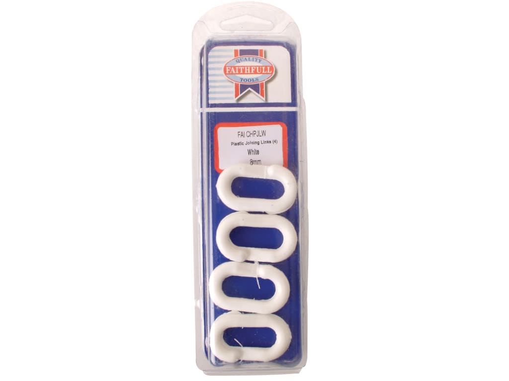 Plastic Joining Links 8mm White (Pack 4)                                        