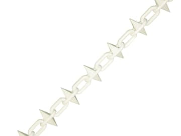 Plastic Chain 6mm x 12.5m White Spiked                                          