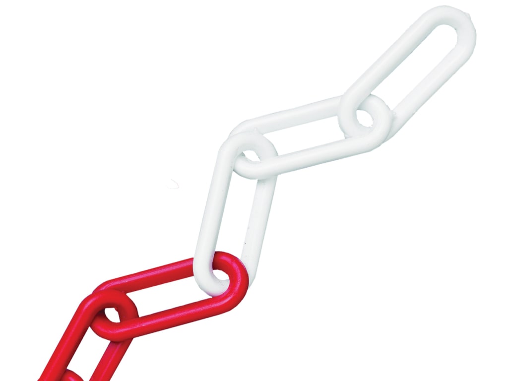 Plastic Chain 8mm x 12.5m Red / White                                           