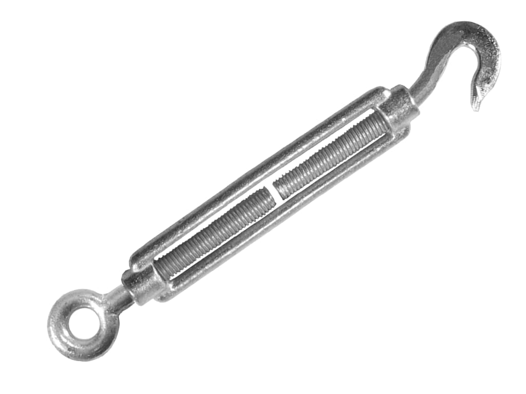 Straining Screw 8mm Hook & Eye Galvanised 104mm (Pack 2)                        