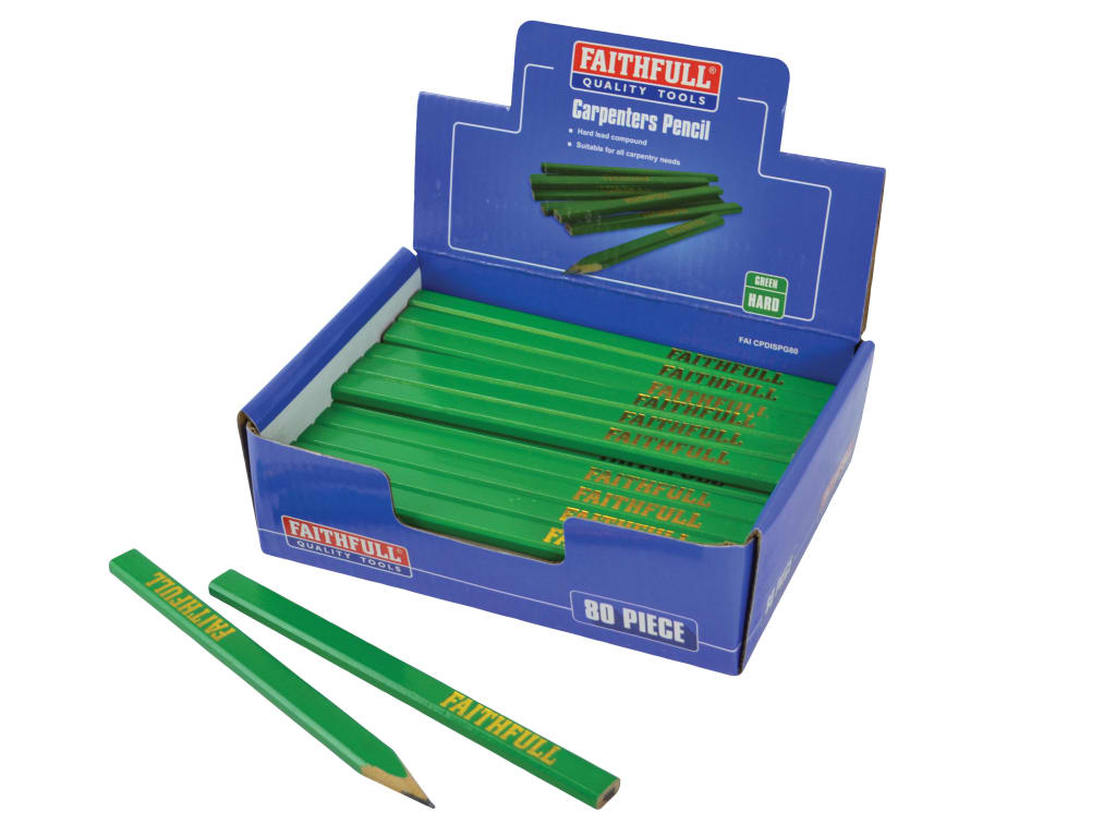 Carpenter's Pencils - Green / Hard (Display 80)                                 