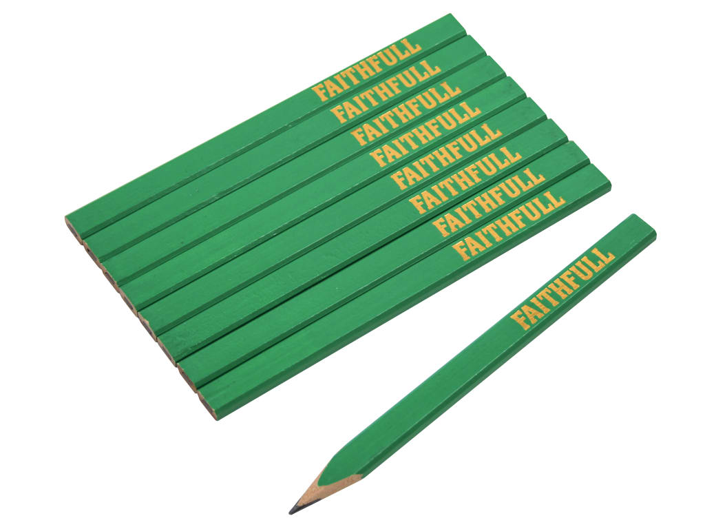 FSC Carpenter's Pencils - Green / Hard (Pack 10)                                