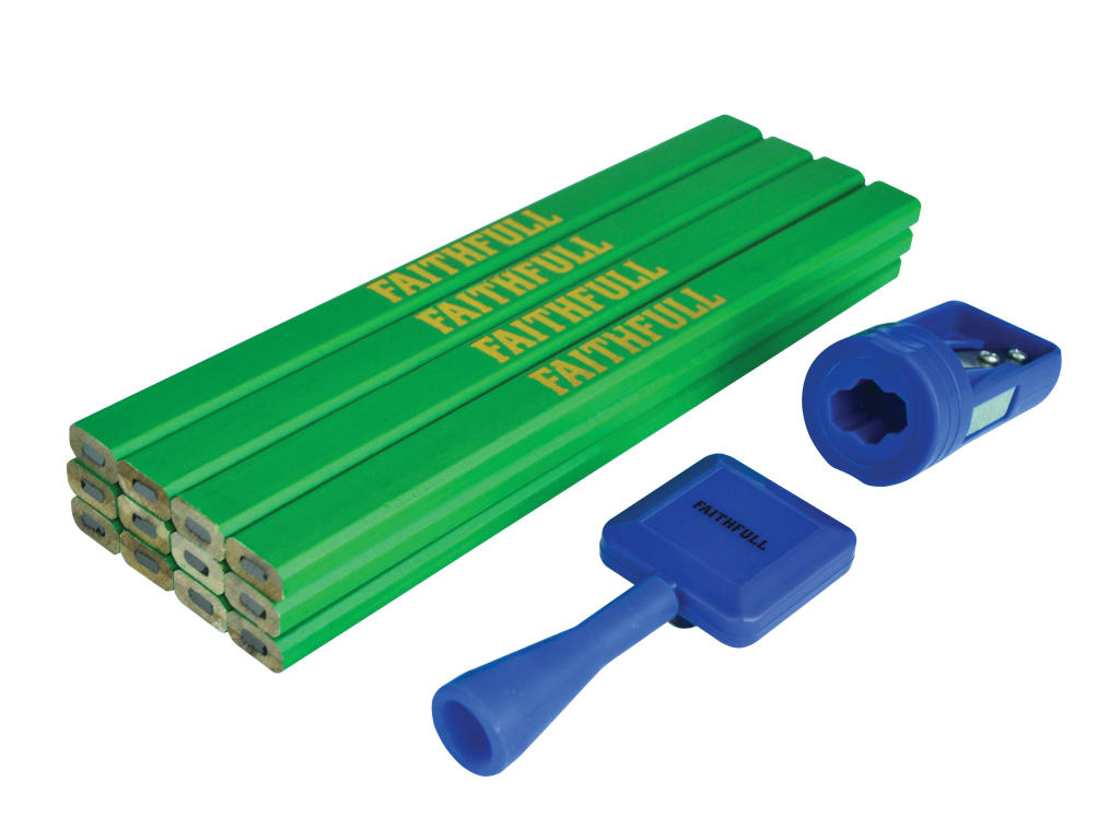 Carpenter's Pencil Kit Green / Hard (Pack 12)                                   