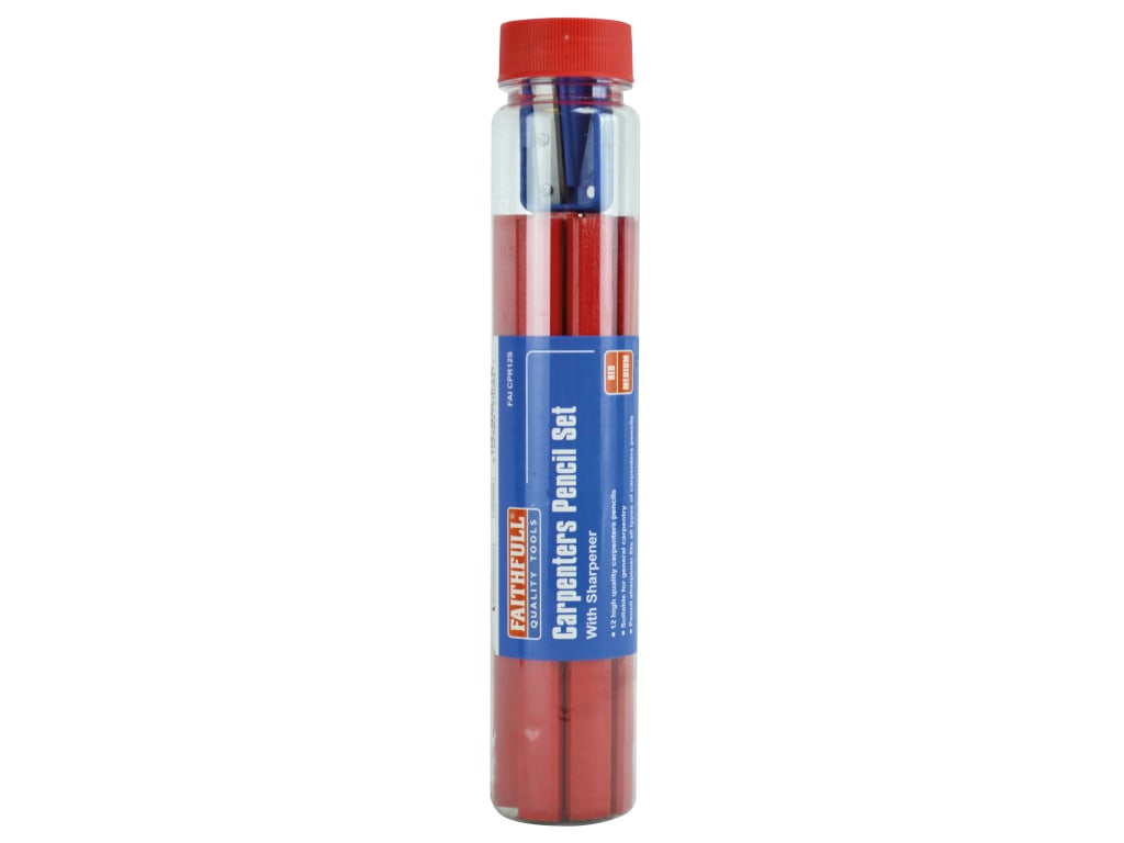 Carpenter's Pencils Tube & Sharpener                                            