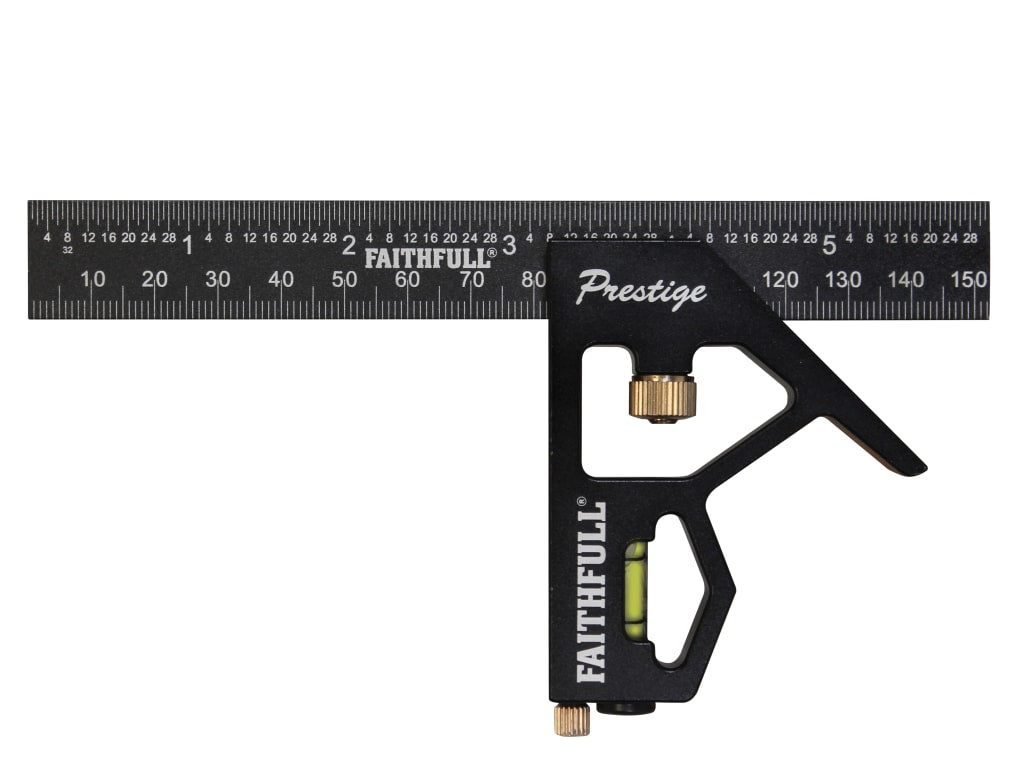 Prestige Combination Square Black Aluminium 150mm (6in)                         