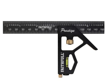 Prestige Combination Square Black Aluminium 150mm (6in)                         