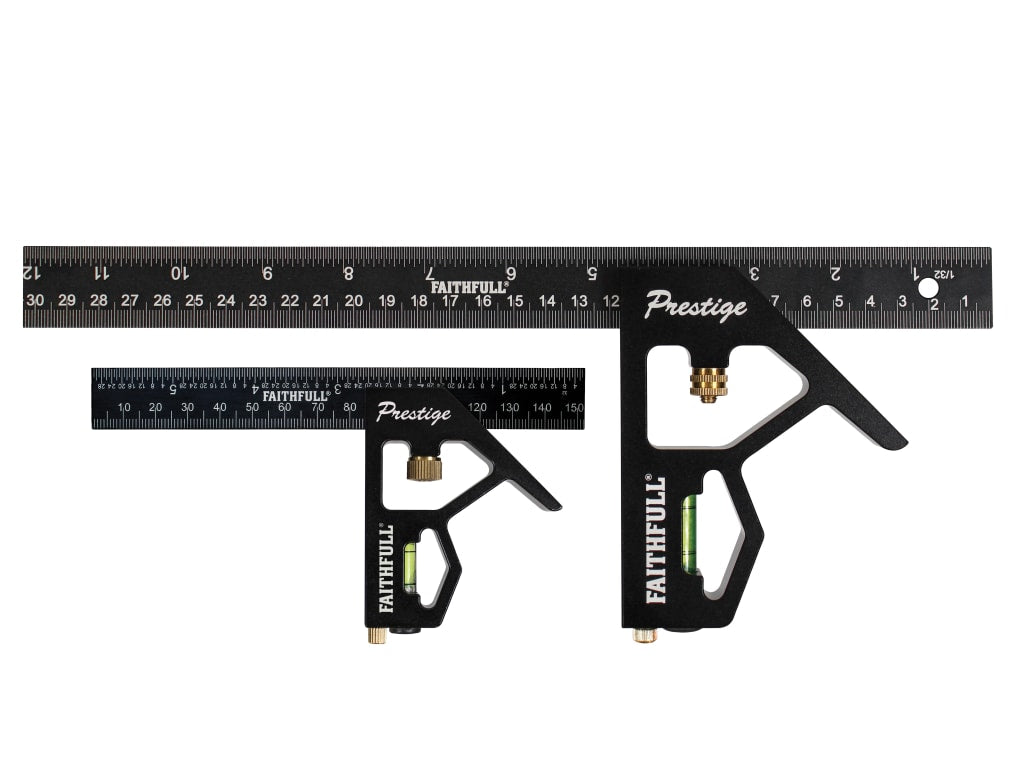 Prestige Combination Square Twin Pack 150mm (6in) & 300mm (12in)                