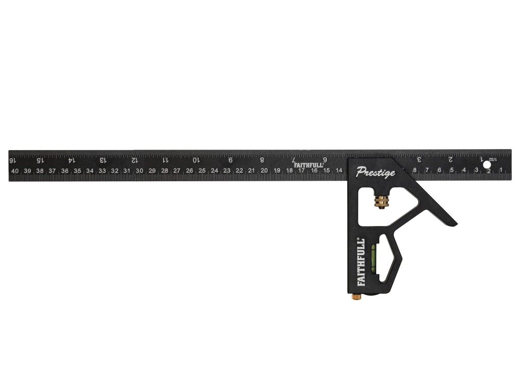 Prestige Combination Square Black Aluminium 400mm (16in)                        