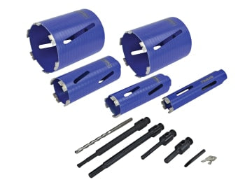 Diamond Core Drill Kit & Case Set of 11                                         
