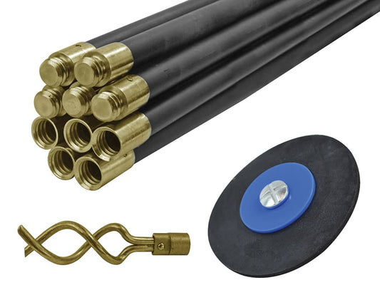Universal Drain Clean Set (10 x Rods Plunger & Worm)                            