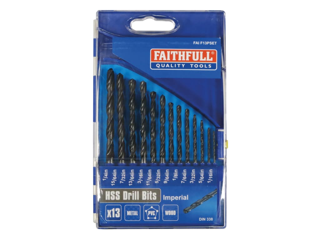 HSS Drill Bit Set of 13 1/16-1/4 x 1/64                                         