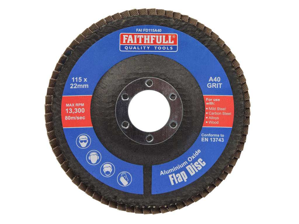 Aluminium Oxide Flap Disc 115 x 22mm 40 Grit                                    