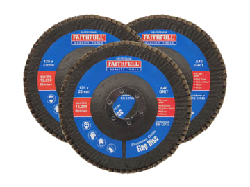 Aluminium Oxide Flap Disc 125 x 22mm 40 Grit (3 Pack)                           