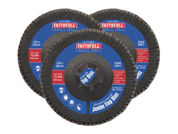 Zirconia Abrasive Jumbo Flap Disc 125 x 22mm 80 Grit (3 Pack)                   