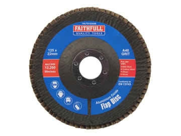 Aluminium Oxide Flap Disc 125 x 22mm 40 Grit                                    