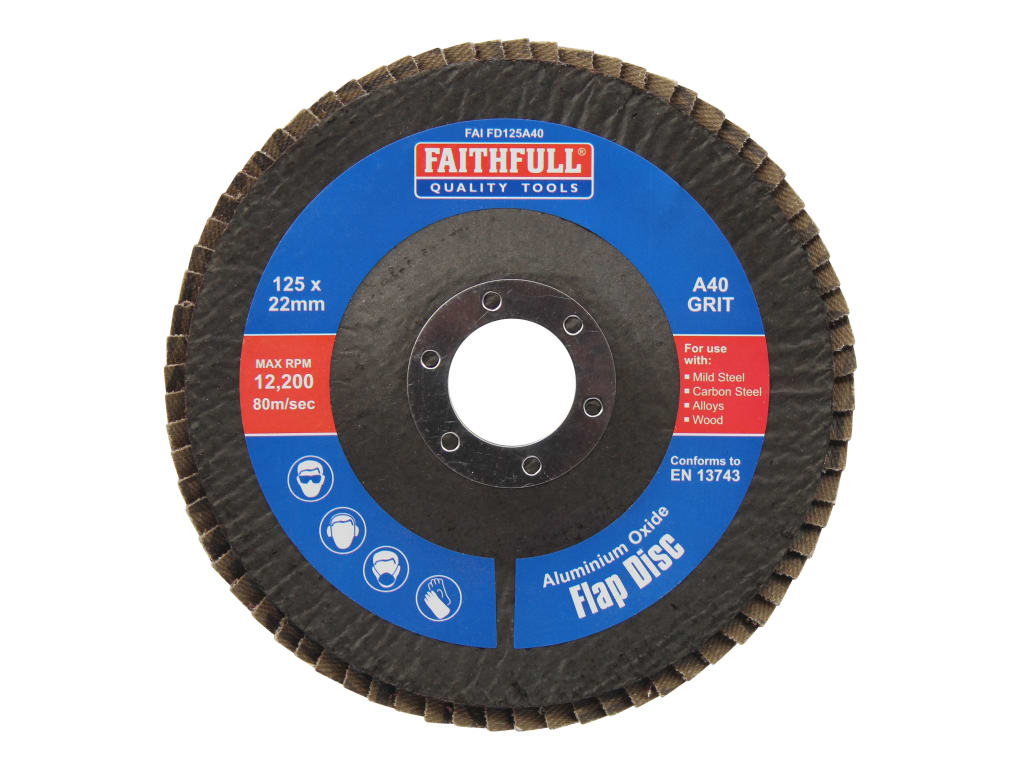Aluminium Oxide Flap Disc 125 x 22mm 40 Grit                                    