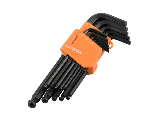 Metric Ball End Long Arm Hexagon Key Set, 13 Piece                              