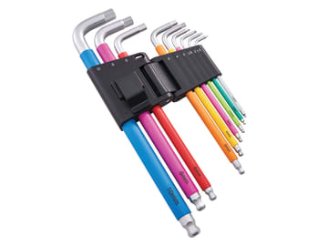 Metric Multicoloured Hex Key Set, 9 Piece                                       