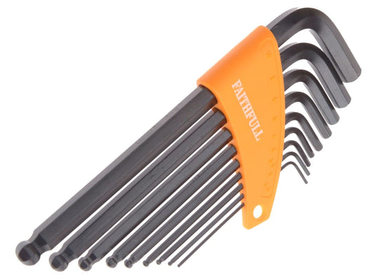 Metric Ball End Long Arm Hexagon Key Set, 9 Piece                               
