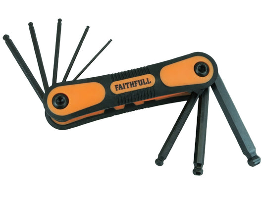 Metric Folding Ball End Hexagon Key Set, 8 Piece                                