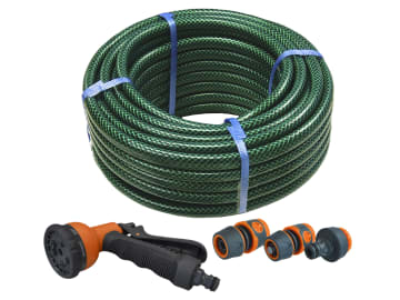 PVC Reinforced Hose 15m Fittings & Spray Gun                                    