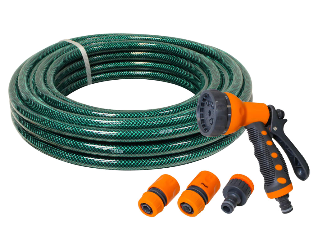 PVC Garden Hose 20m with Fittings & Spray Gun                                   