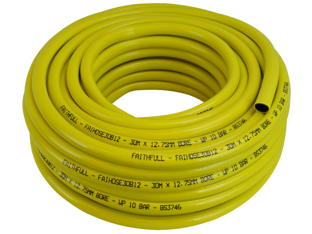 Heavy-Duty Reinforced Builder's Hose 30m 12.5mm (1/2in) Diameter                