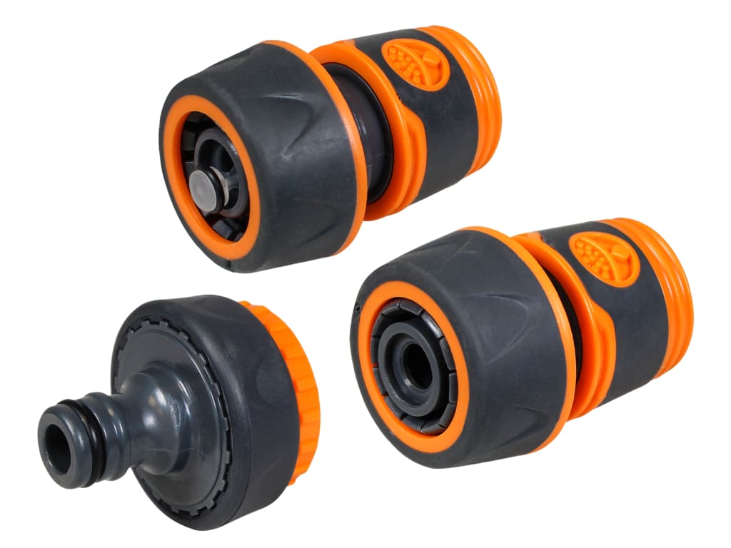 3/4in Plastic Hose Fittings Kit, 3 Piece                                        