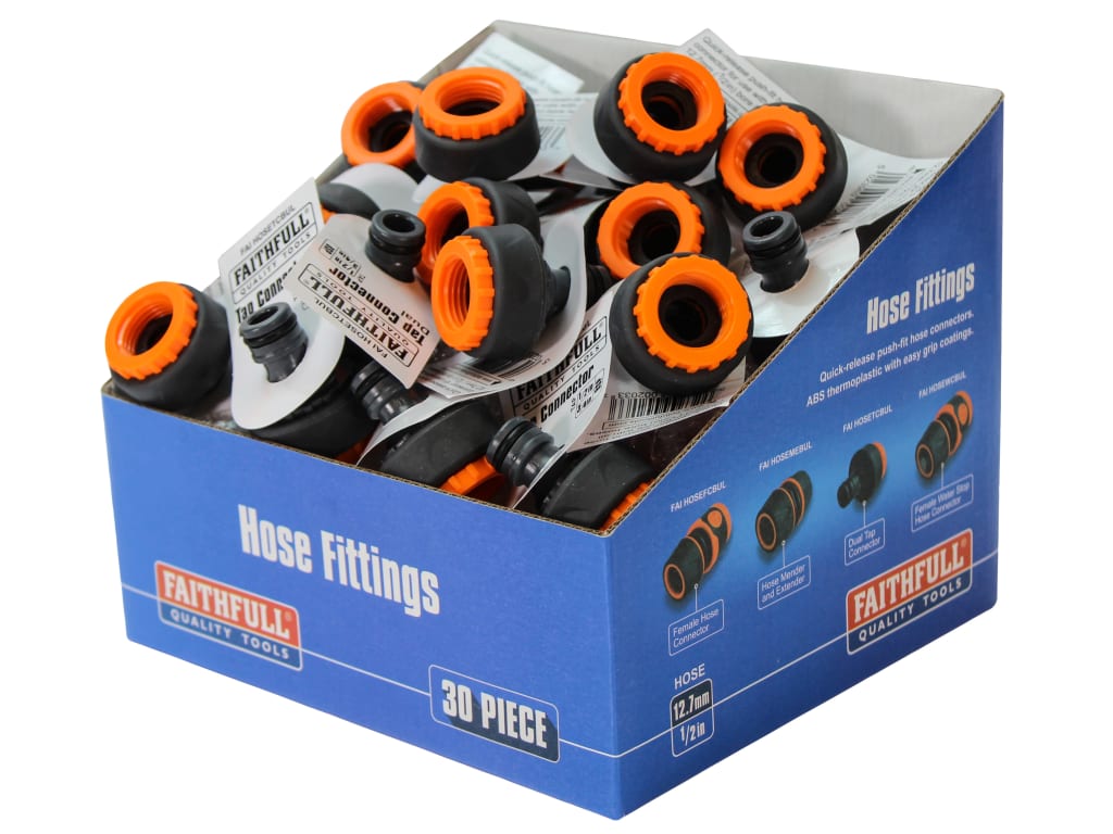 Plastic Tap Hose Connector 1/2 & 3/4in (Box 30)                                 