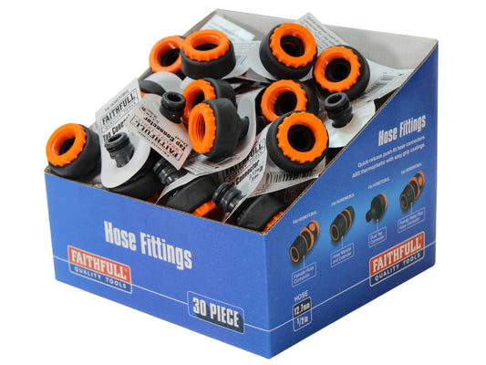 Plastic Tap Hose Connector 1/2 & 3/4in (Box 30)                                 