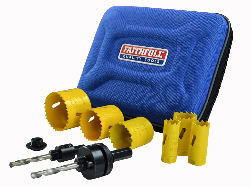 Universal Varipitch Holesaw Plumber's Kit, 9 Piece 19-57mm                      