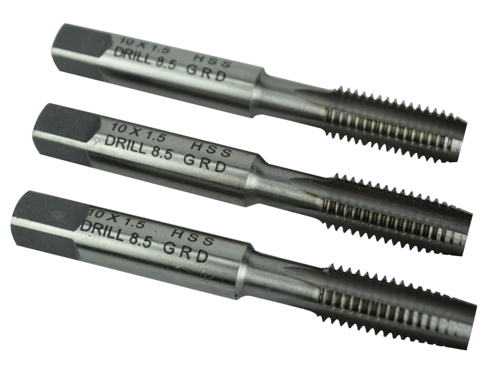 HSS Straight Flute Tap Set M10 x 1.50, 3 Piece                                  
