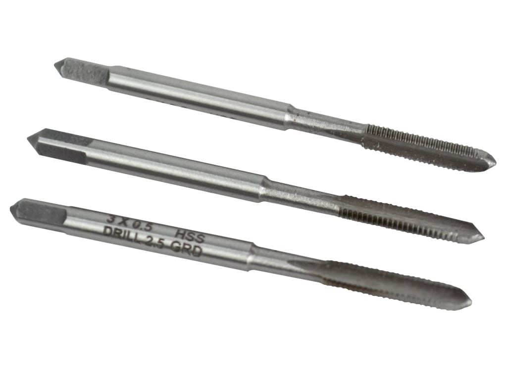 HSS Straight Flute Tap Set M3 x 0.5, 3 Piece                                    