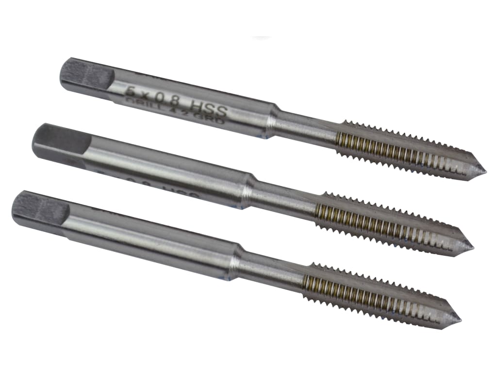 HSS Straight Flute Tap Set M5 x 0.8, 3 Piece                                    