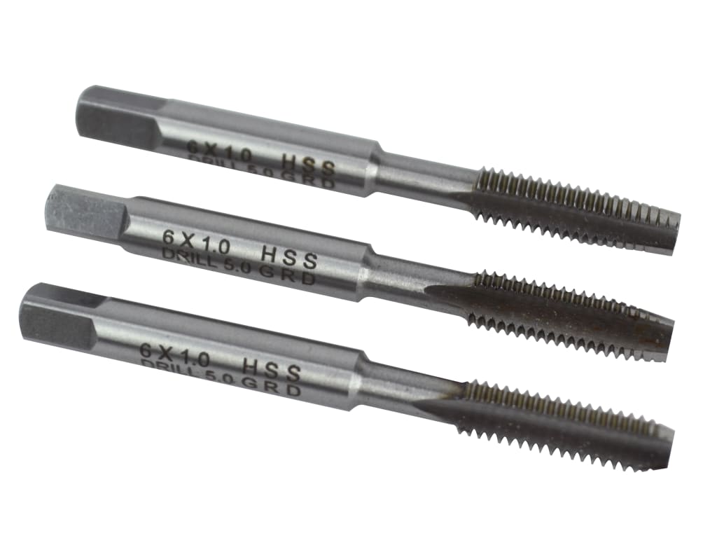 HSS Straight Flute Tap Set M6 x 1.0, 3 Piece                                    