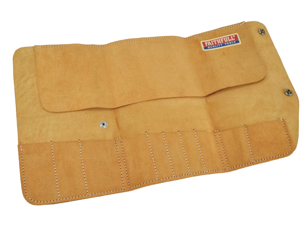 10 Pocket Leather Tool Roll 48 x 27cm                                           