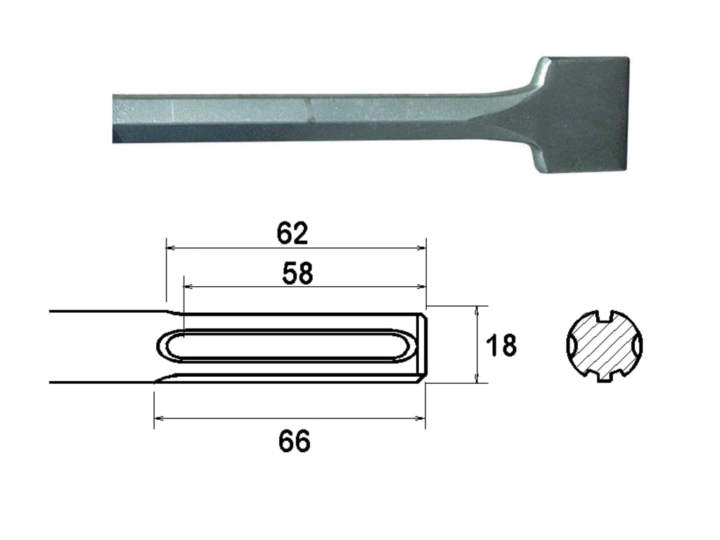SDS Max Straight Scaling Chisel 50 x 400mm                                      