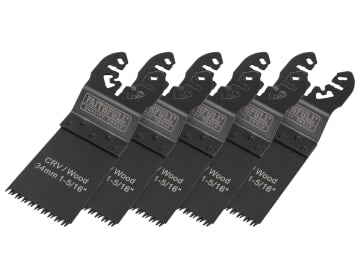Multi-Function Tool CrV Flush Cut Wood Blade Ground Side Set 34mm (Pack 5)      