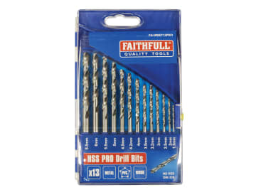 Professional HSS Jobber Drill Bit Set, 13 Piece (1.5 - 6.5mm)                   