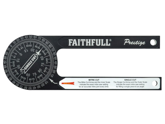 Prestige Mitre Saw Protractor Black Aluminium                                   